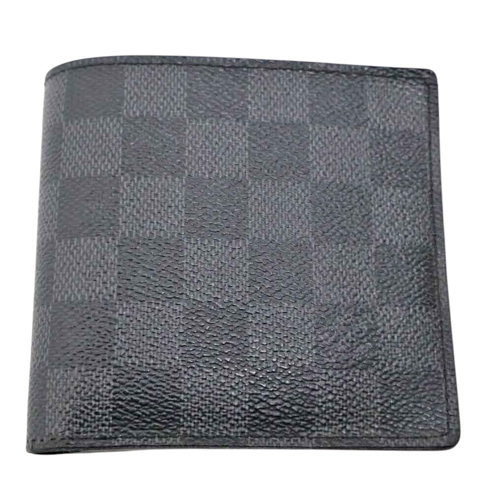 Louis Vuitton Portefeuille Marco Bifold Wallet Leather Black